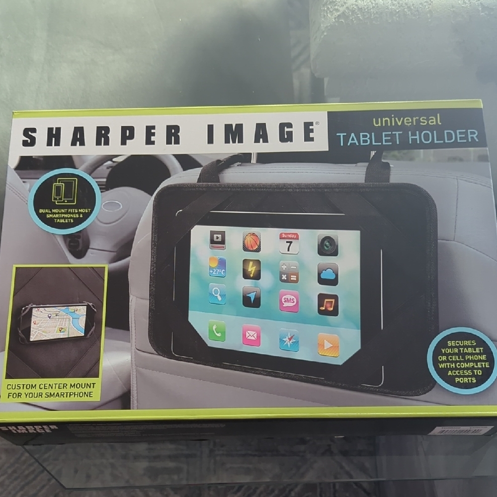 Sharper Image Black Universal Tablet Holder-NIB